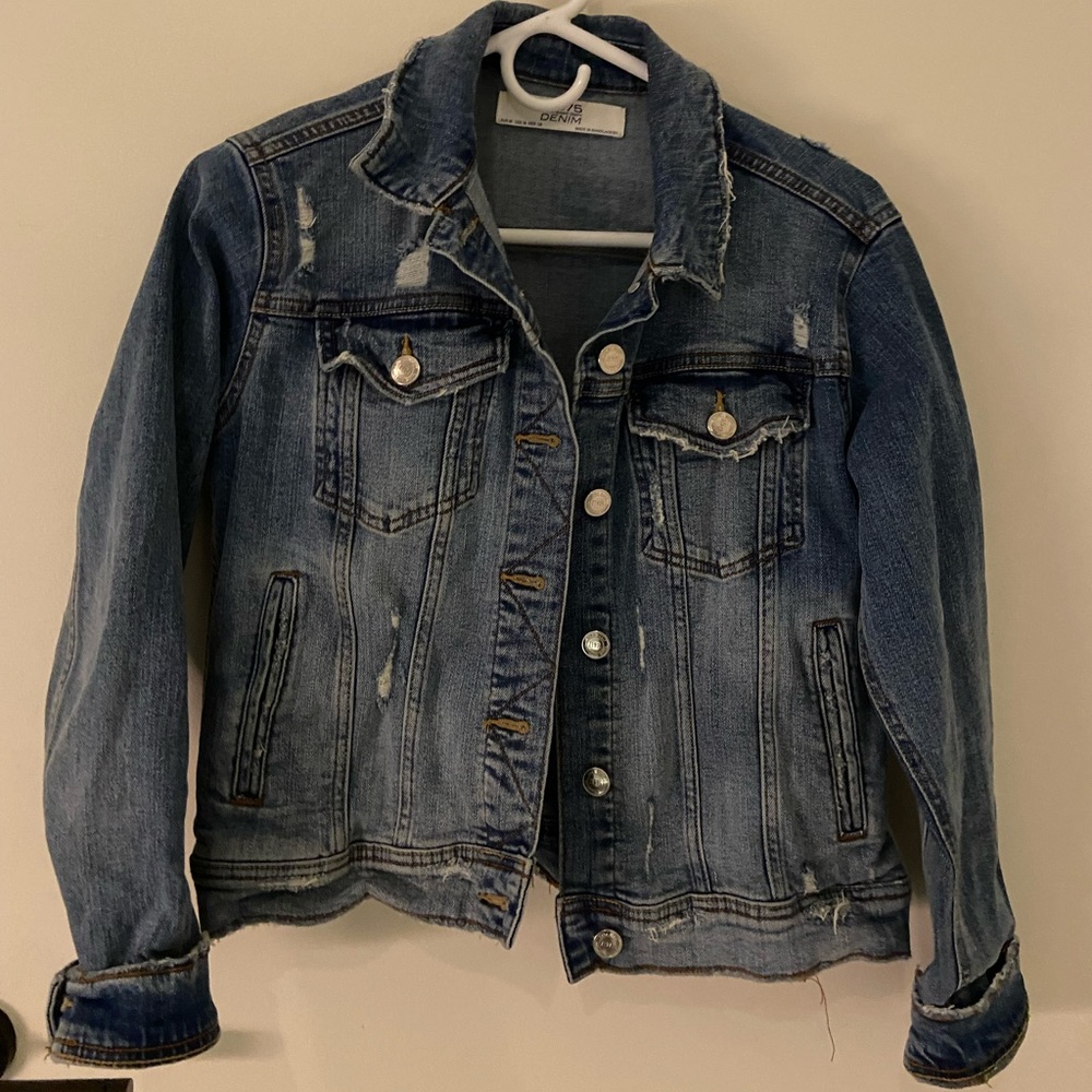 Zara distressed denim jacket